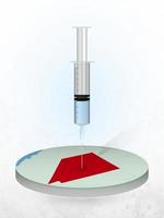 Vaccination of Nevada, injection of a syringe into a map of Nevada. vector