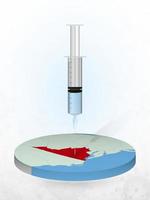 Vaccination of Virginia, injection of a syringe into a map of Virginia. vector