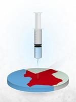 Vaccination of Texas, injection of a syringe into a map of Texas. vector