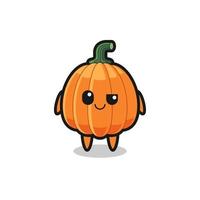 pumpkin cartoon with an arrogant expression vector