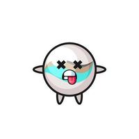 character of the cute marble toy with dead pose vector