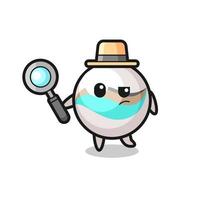 marble toy detective character is analyzing a case vector