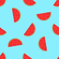 A seamless pattern of a simple watermelon slice, an element for menus, banners, and postcards. vector