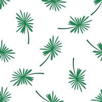 Seamless pattern of green leaves. Vector elements on a white background in a flat style.