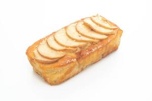 apple loaf crumbled cake on white background photo