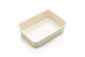 plastic tray or plastic box on white background photo