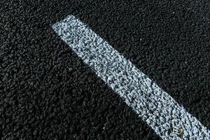 New asphalt texture with white dashed line photo