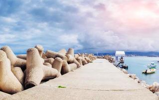 Stone road by the sea photo