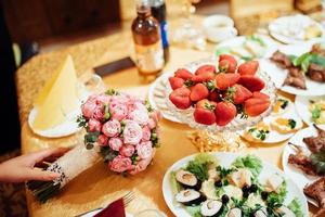 Good exquisite buffet table at a solemn event photo