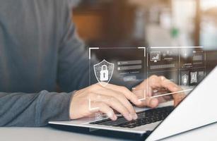 Cyber security internet and networking concept. information security and encryption, secure access to user's personal information, secure Internet access, cybersecurity. photo