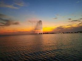 Amazing Colorful Sunset at Jeddah Corniche photo