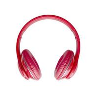 auriculares rojos aislados sobre fondo blanco. foto