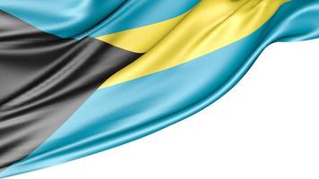 Bahamas Flag Isolated on White Background, 3D Illustration photo