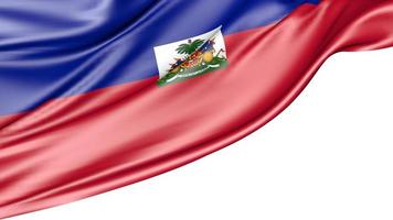 Haití bandera aislado sobre fondo blanco, ilustración 3d foto