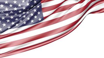 estados unidos de bandera americana aislado sobre fondo blanco, ilustración 3d foto
