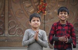 Portrait of little boys smiling to camera photo