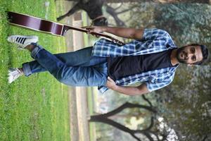 young boy with his guitar photo