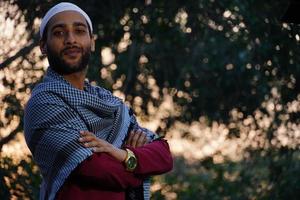 indian Muslim man smiling image photo