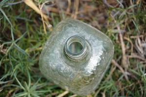 Close view of wine bottle in park photo