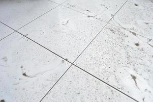 the floor of the house is dirty after it rains photo