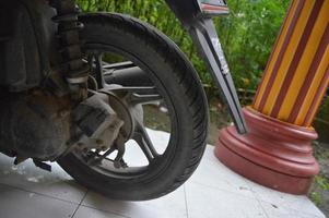 automatic motorcycle tire parts. photo