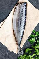 mackerel fish seafood fresh healthy meal foo photo