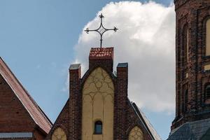 Architectural elements Konigsberg Cathedral. Brick Gothic-style monument in Kaliningrad, Russia. Immanuel Kant island. photo