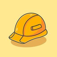 Plastic construction helmet cartoon vector icon illustration