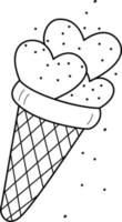 Vector image of ice cream, Valentine's Day. A simple contour vector, a set of technologies for the user interface and UX, website or mobile application, highlight ed on a white background.