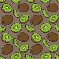 Painted seamless background with kiwi, abstract repeating pattern. For paper, cover, fabric, healthy food background, gift wrapping, wall art, interior decor. Illustration of food. vector