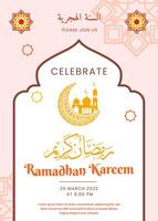 ramadan kareem greeting card poster template vector