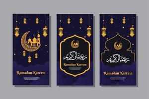 ramadan kareem social media post template vector