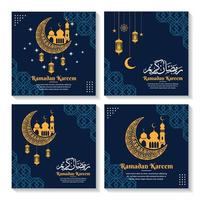 ramadan kareem social media post template vector