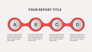 Vector graphic of presentation with button style and using red, grey and white color scheme. Perfect for presentation slide