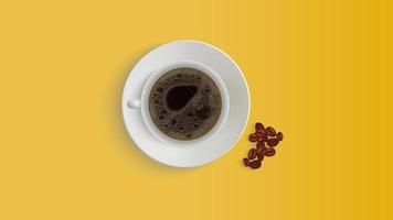 gráfico vectorial de la ilustración de la bebida de café con un esquema de color marrón, negro, blanco, gris y amarillo. perfecto para la promoción de productos de alimentos y bebidas vector