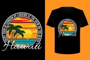 diseño de camiseta vintage retro hawaii vector