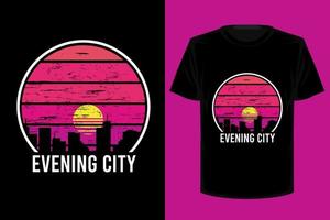 Evening city retro vintage t shirt design vector