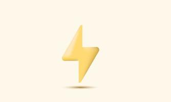 3d thunder icon symbol rendering vector