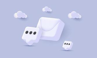 3d realistic isometric composition digital email icons vector