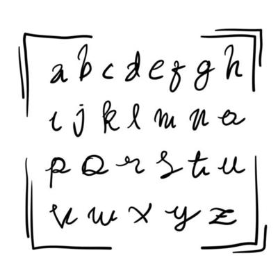 doodle alphabet with handdrawn style vector
