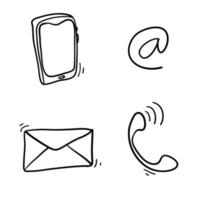 communication icon with handdrawn doodle style vector