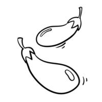 eggplant handdrawn doodle illustration with cartoon style vector