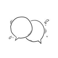 Talk bubble speech icon with handdrawn doodle style vector