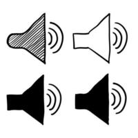 speaker icon with handdrawn doodle style vector