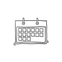 vector de icono móvil de calendario con estilo dibujado a mano