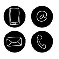 communication icon with handdrawn doodle style vector