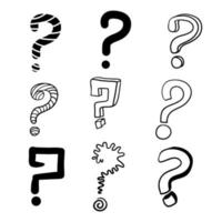 hand drawn question mark with doodle cartoon style