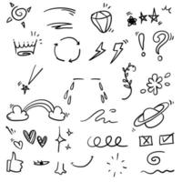 doodle element handdrawn illustration vector with cartoon style