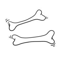 doodle dog bone illustration handdrawn style vector