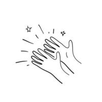 hand applause illustration with handdrawn doodle style vector